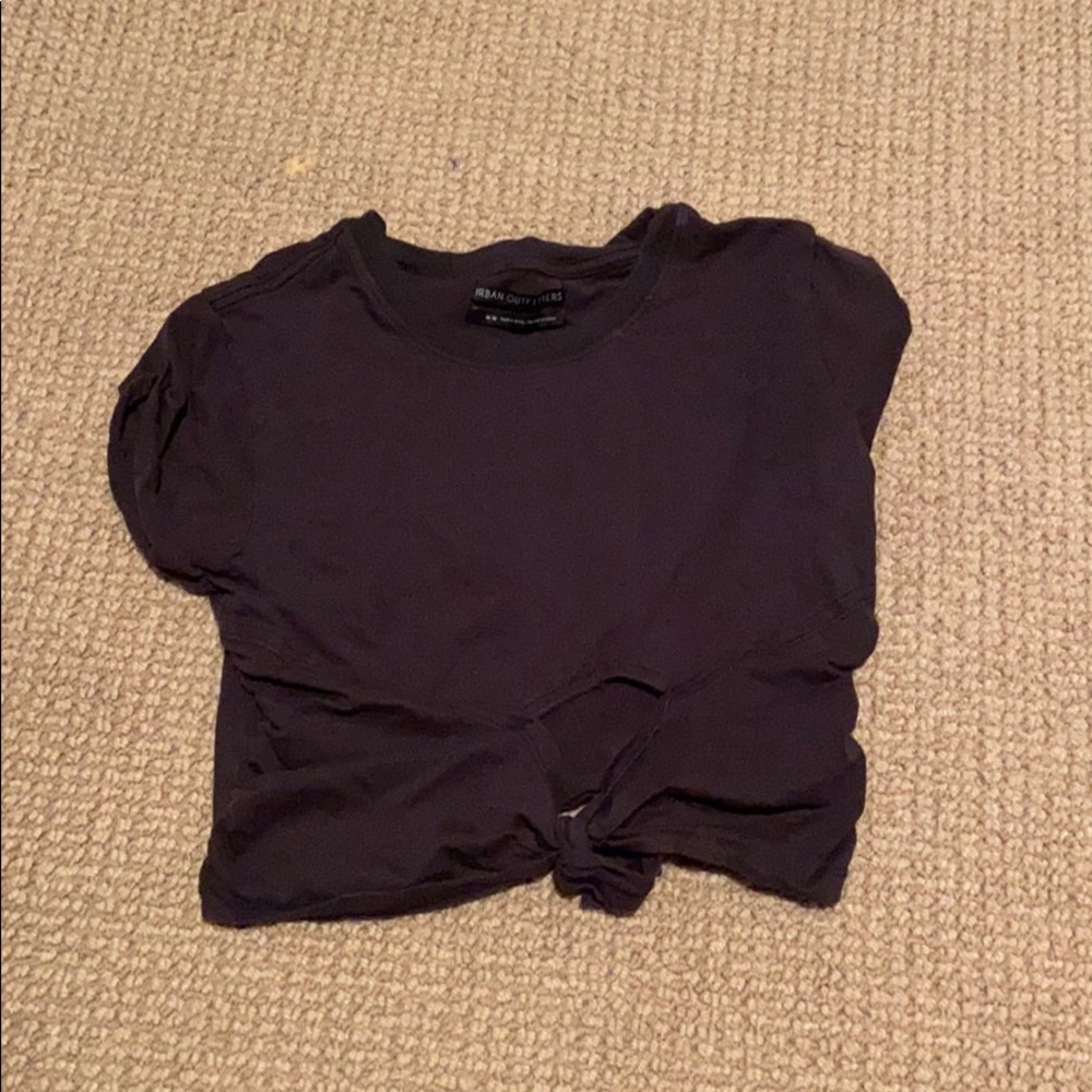 Urban outfitters cropped tie short sleeve top